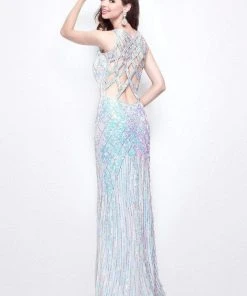 Primavera Couture - 9490 All-Glam Plunging V-Neck Evening Gown 24 Primavera Couture - 9490 All-Glam Plunging V-Neck Evening Gown