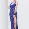 Primavera Couture - 9811 Sequined V-Neck Evening Dress