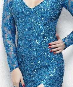 Primavera Couture - 9879 High Slit Glitter Lace Gown 17 Primavera Couture - 9879 High Slit Glitter Lace Gown