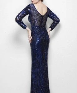 Formal Gowns Primavera Couture - 9930 Sequined Gown With Sheer Accents