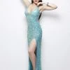 Primavera Couture - 9946 Plunging V-Neck Sequined Evening Gown