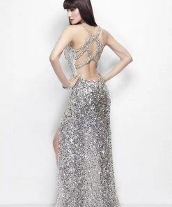 Primavera Couture - 9946 Plunging V-Neck Sequined Evening Gown 9 Primavera Couture - 9946 Plunging V-Neck Sequined Evening Gown