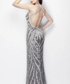Formal Gowns Primavera Couture - 9976 Glittering Haltered Evening Gown