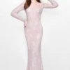 Primavera Couture - Bead Embellished Long Sleeve Bateau Neck Sheath Dress 1707 Formal Gowns 1 Primavera Couture - Bead Embellished Long Sleeve Bateau Neck Sheath Dress 1707 Formal Gowns