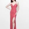 Primavera Couture - Beaded V-Neck Long Dress With Slit 1830 Formal Gowns 1 Primavera Couture - Beaded V-Neck Long Dress With Slit 1830 Formal Gowns