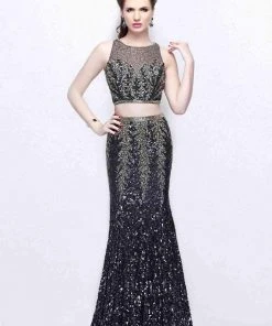 Primavera Couture - Elegant Two-Piece Jewel Illusion Sheath Gown 1859 Formal Gowns 9 Primavera Couture - Elegant Two-Piece Jewel Illusion Sheath Gown 1859 Formal Gowns