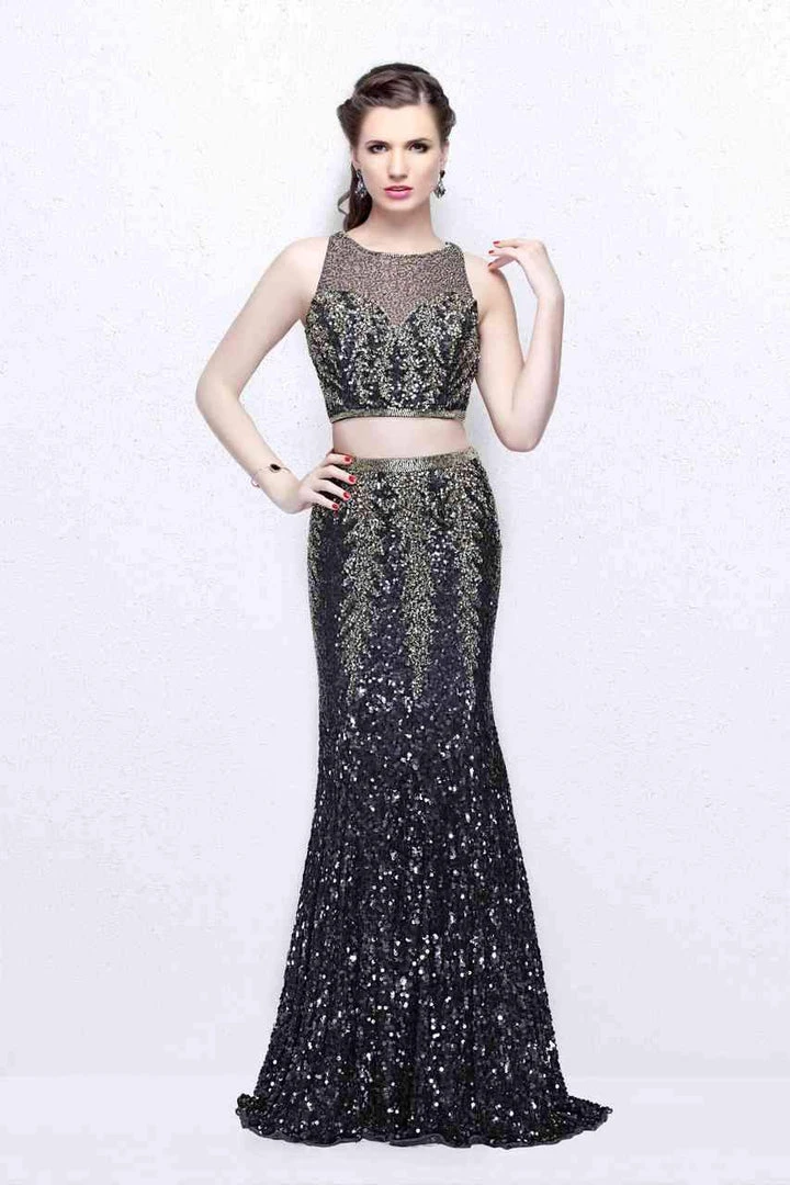 Primavera Couture - Elegant Two-Piece Jewel Illusion Sheath Gown 1859 Formal Gowns 6 Primavera Couture - Elegant Two-Piece Jewel Illusion Sheath Gown 1859 Formal Gowns