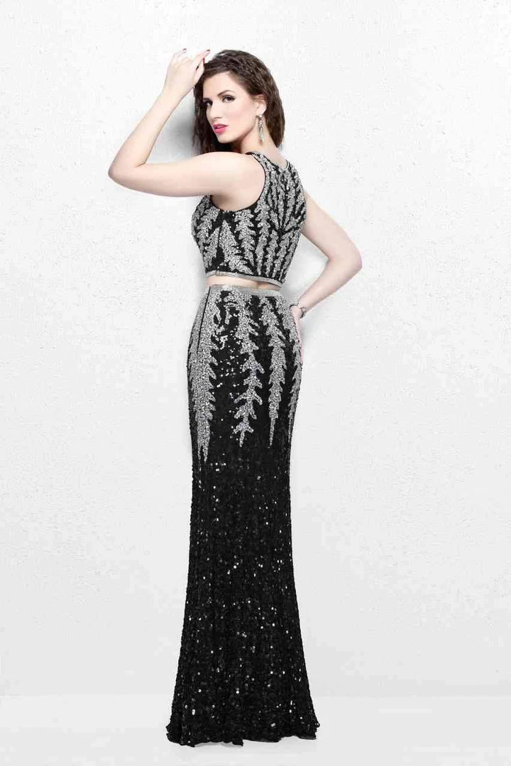 Primavera Couture - Elegant Two-Piece Jewel Illusion Sheath Gown 1859 Formal Gowns 4 Primavera Couture - Elegant Two-Piece Jewel Illusion Sheath Gown 1859 Formal Gowns