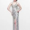 Primavera Couture - Glittering Sleeveless V-Neck Long Dress With Slit 1833 Formal Gowns