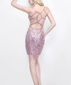 Cocktail Dresses Primavera Couture - Glittering Strapless Cocktail Dress 1651