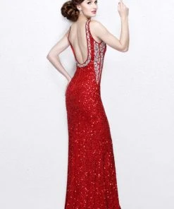 Formal Gowns Primavera Couture - Halter Neckline Sequined Evening Gown 1718 13 Formal Gowns Primavera Couture - Halter Neckline Sequined Evening Gown 1718
