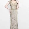 Formal Gowns Primavera Couture Illusion Bateau Short Sleeve Beaded Gown - 1 Pc Champagne In Size 22 Available 1 Formal Gowns Primavera Couture Illusion Bateau Short Sleeve Beaded Gown - 1 Pc Champagne In Size 22 Available