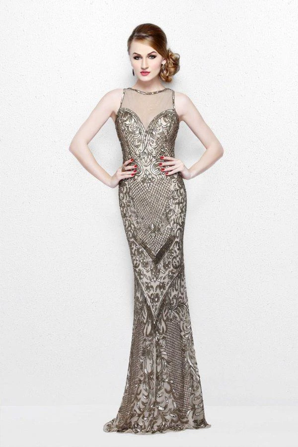 Formal Gowns Primavera Couture - Illusion Long Beaded Dress 1736 3 Formal Gowns Primavera Couture - Illusion Long Beaded Dress 1736