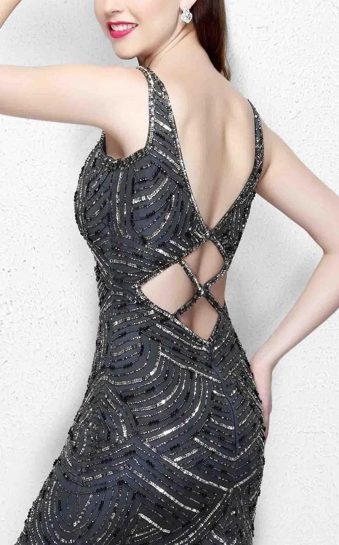 Primavera Couture - Long Jewel Sequined Dress With Slit 1875 Formal Gowns 7 Primavera Couture - Long Jewel Sequined Dress With Slit 1875 Formal Gowns