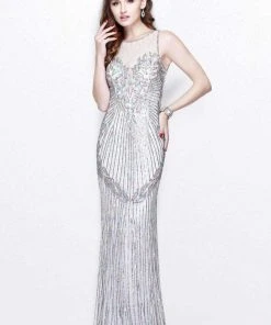 Formal Gowns Primavera Couture - Multi-Color Sequined Sleeveless Long Dress 1872