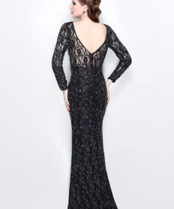 Primavera Couture - Posh Beaded Lace Bateau Illusion Sheath Gown 1710 Formal Gowns 9 Primavera Couture - Posh Beaded Lace Bateau Illusion Sheath Gown 1710 Formal Gowns