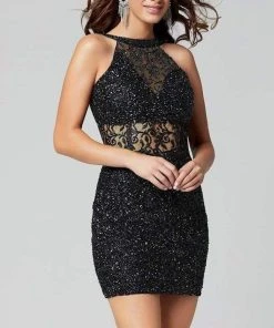 Primavera Couture - Sequined Halter Cowl Back Dress 3311 - 1 Pc Black In Size 16 Available Cocktail Dresses 7 Primavera Couture - Sequined Halter Cowl Back Dress 3311 - 1 Pc Black In Size 16 Available Cocktail Dresses