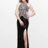 Primavera Couture - Sequined Halter Long Gown With Slit 1842 Formal Gowns