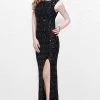 Primavera Couture - Sequined Sleeveless Long Dress With Slit 1886 2 Primavera Couture - Sequined Sleeveless Long Dress With Slit 1886