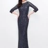 Primavera Couture - Sheer Quarter Sleeve Embellished Evening Gown 1719 Formal Gowns