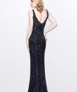 Formal Gowns Primavera Couture - Sleeveless V-Neck Beaded Long Dress 1734 13 Formal Gowns Primavera Couture - Sleeveless V-Neck Beaded Long Dress 1734
