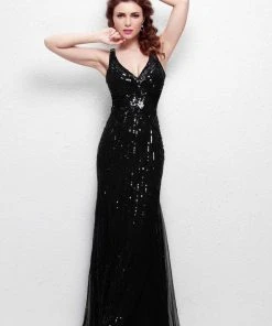 Primavera Couture - Sleeveless V Neck Starburst Sheath Dress 9874 23 Primavera Couture - Sleeveless V Neck Starburst Sheath Dress 9874