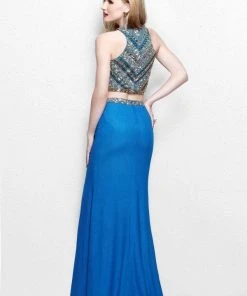 Primavera Couture - Two Piece Fitted Long Dress With Slit 1803 Formal Gowns 15 Primavera Couture - Two Piece Fitted Long Dress With Slit 1803 Formal Gowns