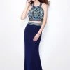 Primavera Couture - Two-Piece Sequined Halter Neck Jersey Sheath Gown 1594 1 Primavera Couture - Two-Piece Sequined Halter Neck Jersey Sheath Gown 1594