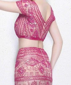 Formal Gowns Primavera Couture - Two Piece V-Neck Long Dress 1864 17 Formal Gowns Primavera Couture - Two Piece V-Neck Long Dress 1864