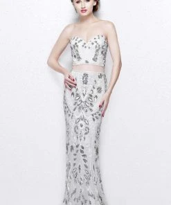 Formal Gowns Primavera Couture - Vibrant Two-Piece Strapless Sweetheart Sheath Gown 1884 10 Formal Gowns Primavera Couture - Vibrant Two-Piece Strapless Sweetheart Sheath Gown 1884