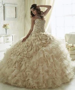 Plus Size Dresses Quinceanera Collection - 26816 Beaded Strapless Tulle Ballgown