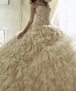 Plus Size Dresses Quinceanera Collection - 26816 Beaded Strapless Tulle Ballgown