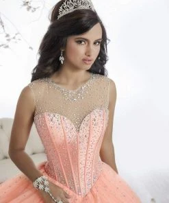 Quinceanera Collection - 26866 Sparkly Illusion Lace Up Back Ballgown Plus Size Dresses 8 Quinceanera Collection - 26866 Sparkly Illusion Lace Up Back Ballgown Plus Size Dresses