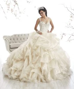 Plus Size Dresses Quinceanera Collection - 26868 Beaded Lace Sweetheart Ballgown