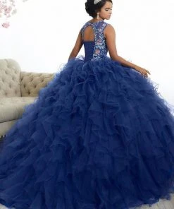 Quinceanera Collection - 26883 Embroidered Ruffled Ballgown