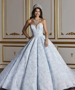 Formal Gowns Quinceanera Collection - 26932 Metallic Floral Lace Gown