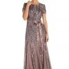 Formal Gowns R&M Richards - 1875W Plus Size Embellished Gown With Satin Waist Tie - 1 Pc Mocha In Size 16W Available 2 Formal Gowns R&M Richards - 1875W Plus Size Embellished Gown With Satin Waist Tie - 1 Pc Mocha In Size 16W Available