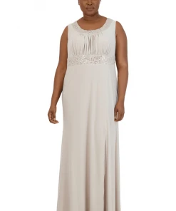 R&M Richards - Scoop Two Piece Formal Dress 3785W - 1 Pc Champagne In Size 22W Available