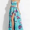 Rachel Allan - 6037 Floral Print Two-Piece A-line Gown 2 Rachel Allan - 6037 Floral Print Two-Piece A-line Gown