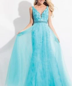 Rachel Allan - 6039 Lace Deep V-neck Mermaid Dress