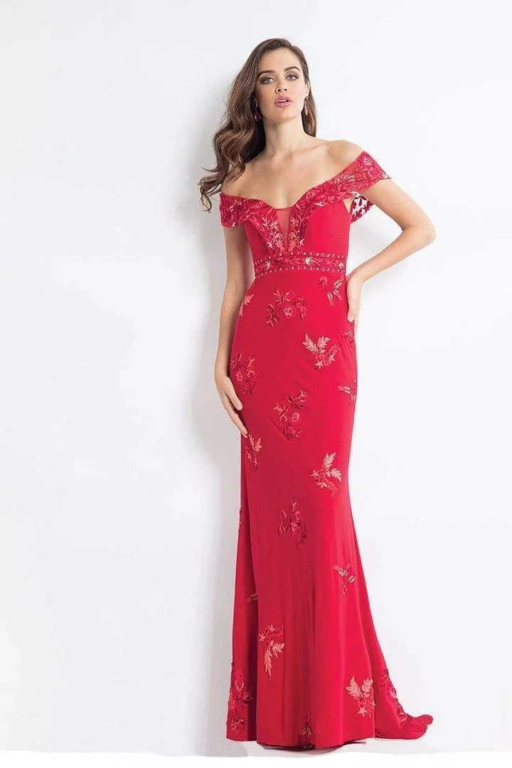Rachel Allan - 6056 Embroidered Illusion Off Shoulder Dress 5 Rachel Allan - 6056 Embroidered Illusion Off Shoulder Dress