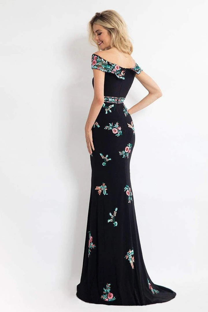 Rachel Allan - 6056 Embroidered Illusion Off Shoulder Dress 4 Rachel Allan - 6056 Embroidered Illusion Off Shoulder Dress
