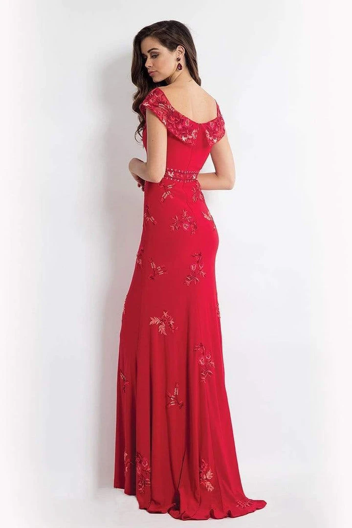 Rachel Allan - 6056 Embroidered Illusion Off Shoulder Dress 6 Rachel Allan - 6056 Embroidered Illusion Off Shoulder Dress