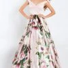 Formal Gowns Rachel Allan - 6061 Off-Shoulder Floral Print Satin Gown 1 Formal Gowns Rachel Allan - 6061 Off-Shoulder Floral Print Satin Gown