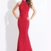 Rachel Allan - 6067 Beaded High Halter Trumpet Dress Formal Gowns 2 Rachel Allan - 6067 Beaded High Halter Trumpet Dress Formal Gowns