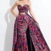 Rachel Allan - 6073 Strapless Two-Piece Floral Print Gown