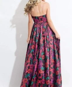 Rachel Allan - 6073 Strapless Two-Piece Floral Print Gown
