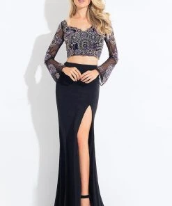 Rachel Allan - 6116 Two Piece Embellished Jersey Dress