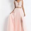 Rachel Allan - 6118 Strappy Open Back Beaded Top Tulle Gown - 1 Pc Blush In Size 0 Available Formal Gowns
