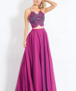 Rachel Allan - 6126 Beaded Two Piece Chiffon Gown